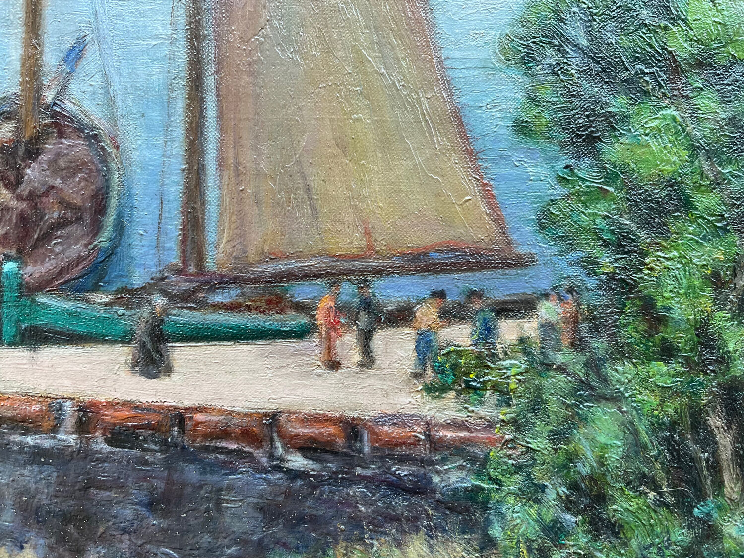 The port of Camaret, oil on canvas signed Henry Gaulet