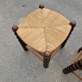 Set of 3 country straw stools