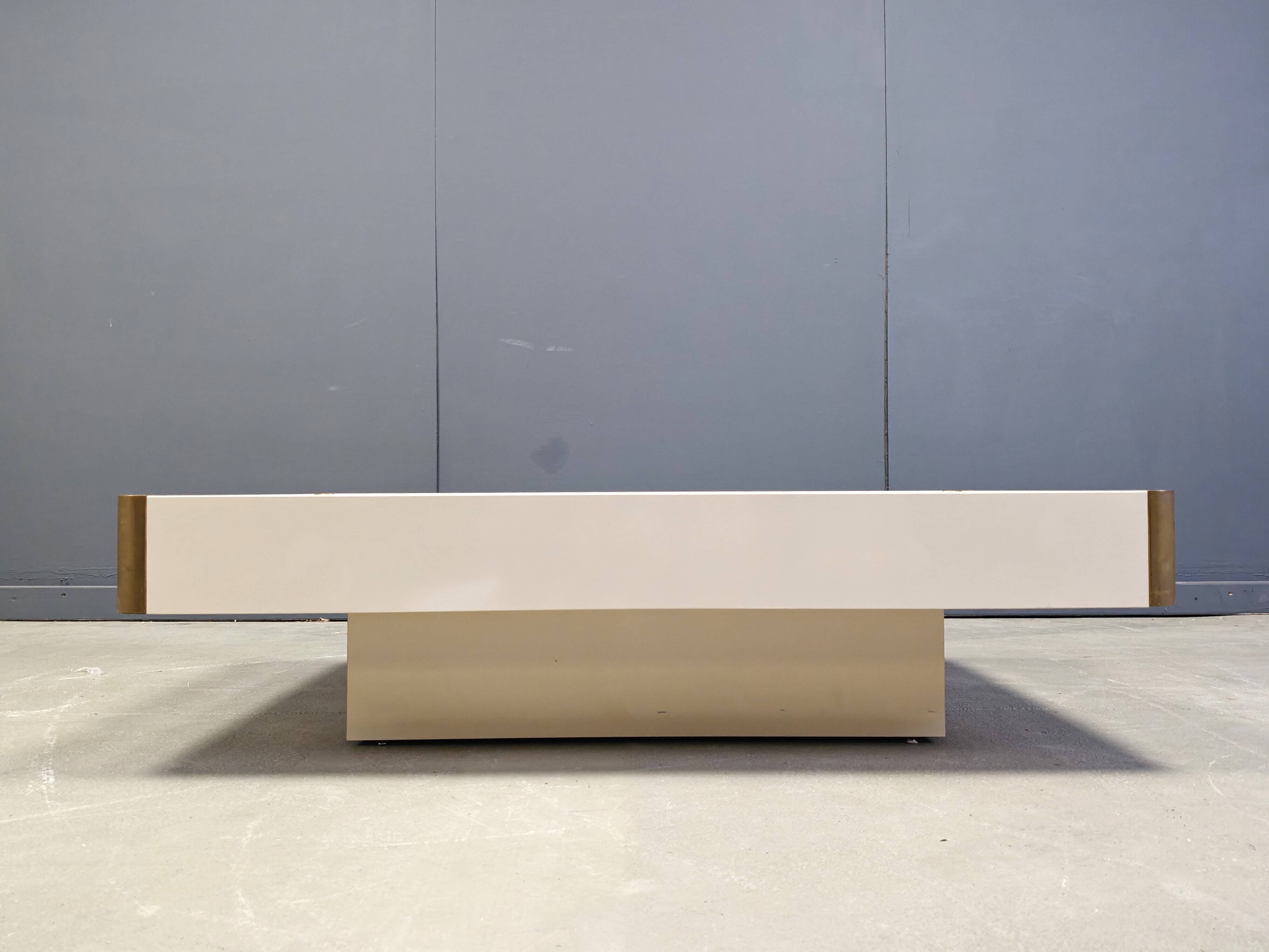 Vintage coffee table attributed to Willy Rizzo, 1970s.