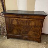 Antique Louis Philippe chest of drawers in black marble