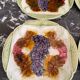 5 assiettes en barbotine