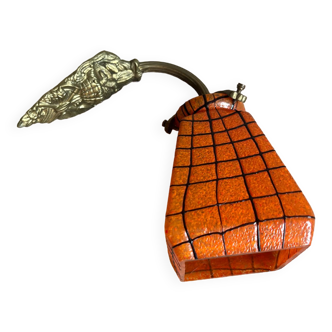 Applique en laiton tulipe lampe loetz art nouveau