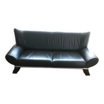 High end black leather sofa