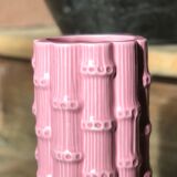 Bamboo vase 50s pink