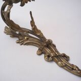 Paire d'appliques murales Art Nouveau antiques en bronze doré à fleurs de lys et feuillages, années 1890, françaises, recâblées