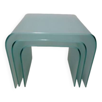 Glass design nesting tables 80s