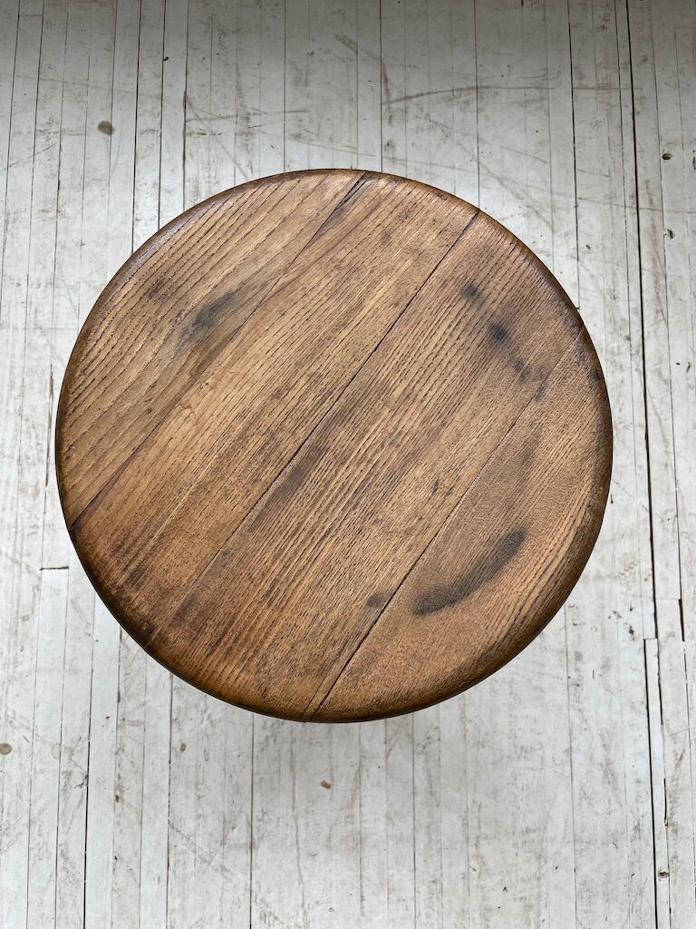 French tripod oak stool 50