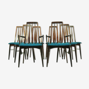 Ensemble de 8 chaises "Eva" vintage par Niels Koefoed pour Koefoed Hornslet