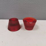 Reversible glass candlesticks with a conical shape for tealights or candles