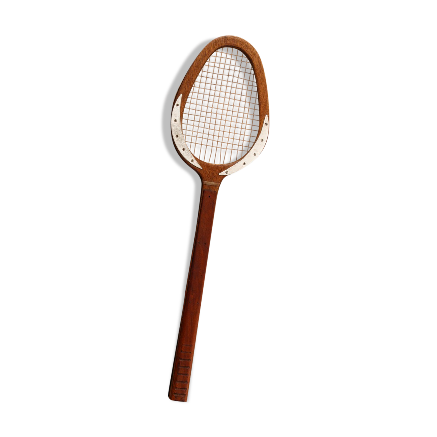 Raquette de jeu de paume, teck et acajou