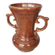 Vintage Kichevo Pottery Vase: Yugoslavian Brown Glazed Earthenware Decor