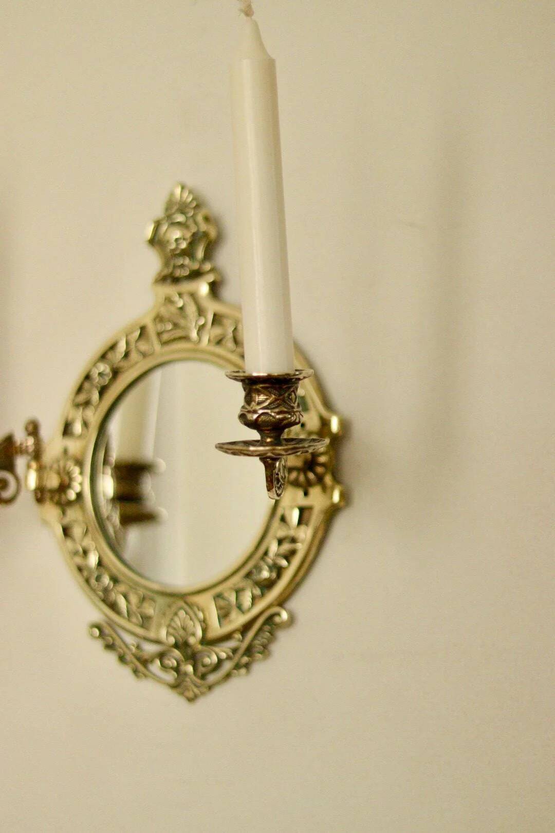 Single vintage Swedish brass sconce