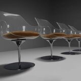 Set of four Champagne chairs by Estelle & Erwine Laverne, France 1956