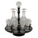 Liquor cabaret in 19th century painted sheet metal, carafes and glasses attributed to the Creusot crystal factory