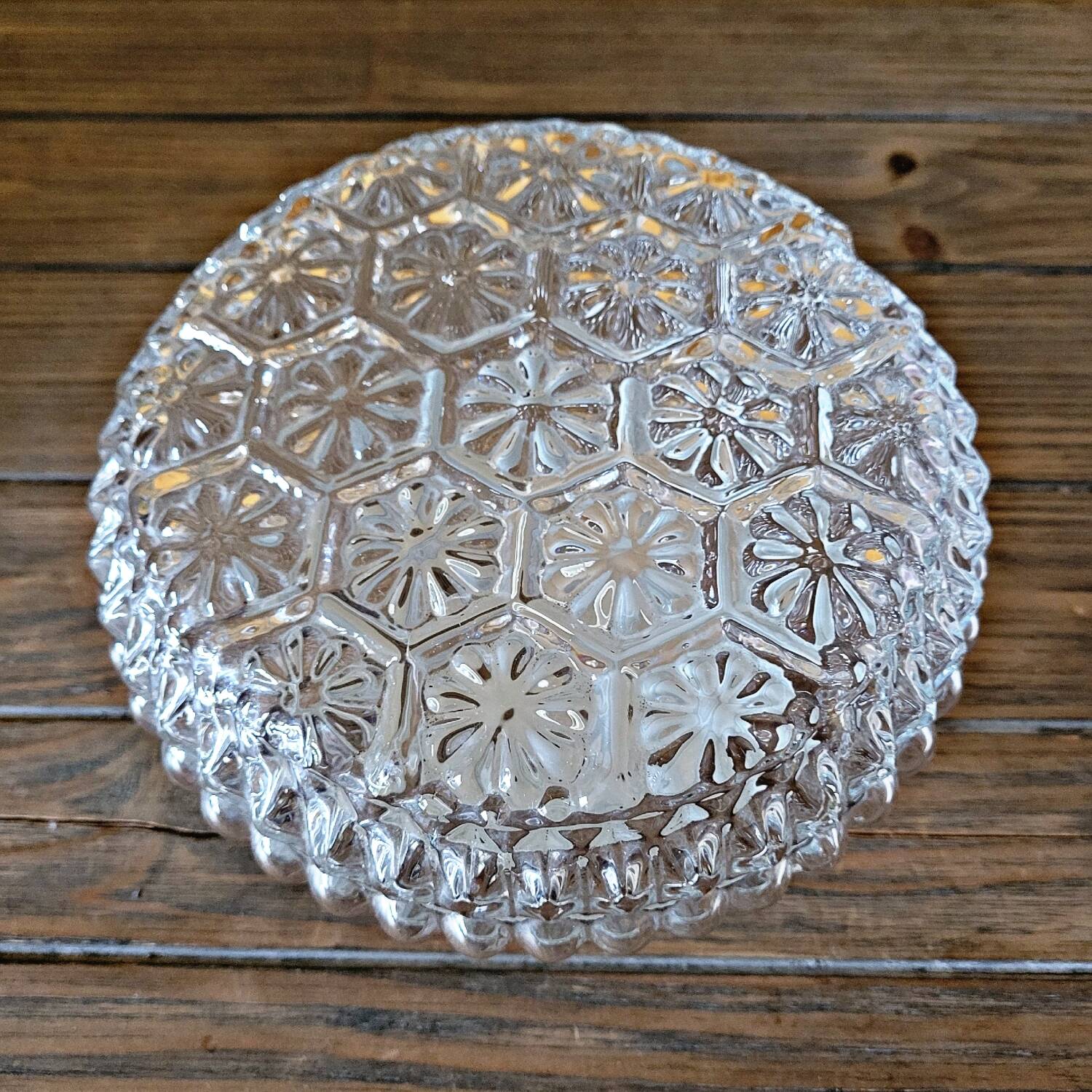 Vintage molded glass wall or ceiling light decorated with flowers