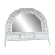Half-moon wicker mirror