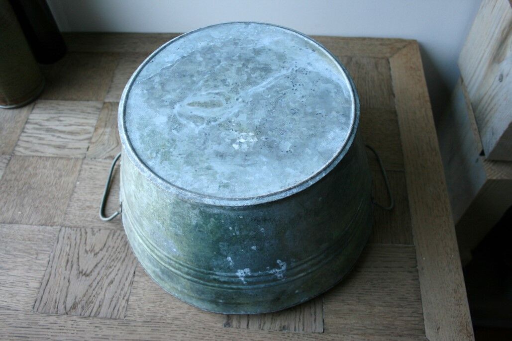 Galvanized metal basin