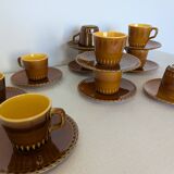 8 vintage Sarreguemines coffee cups