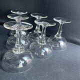 6 anciennes coupes à champagne – Verre soufflé