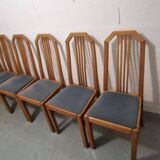 Set of 6 chairs with upholstered seats