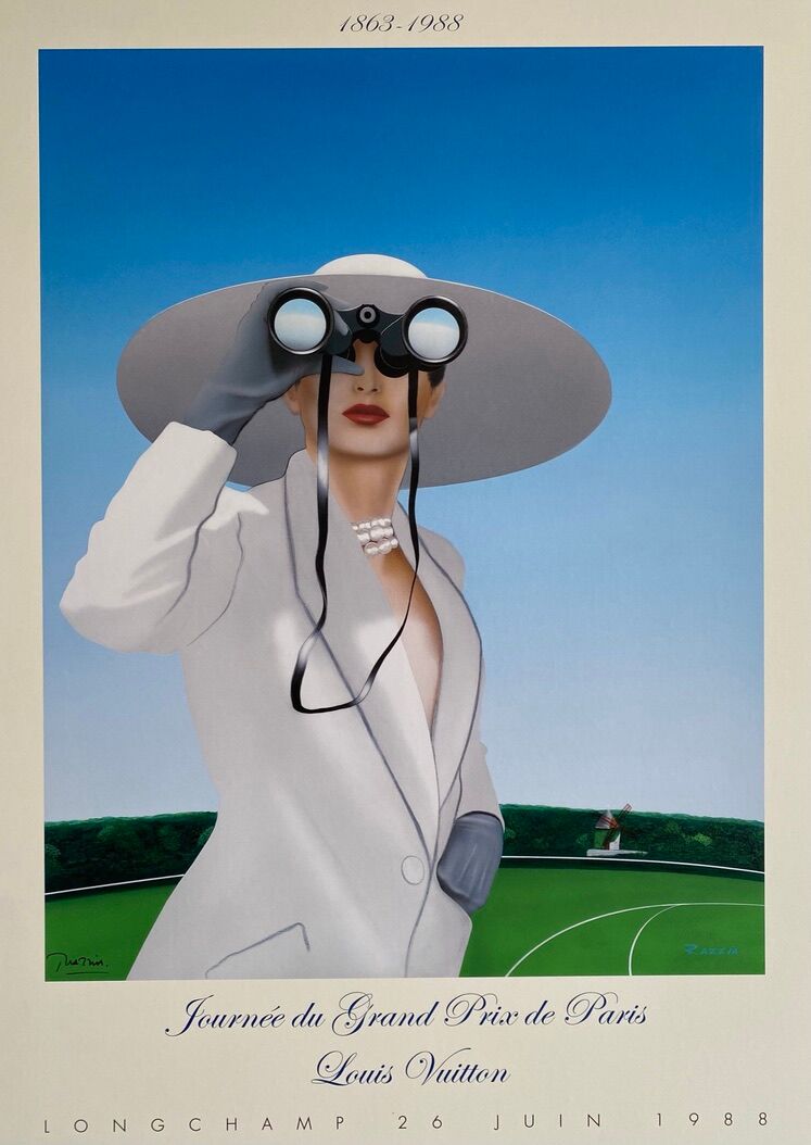 Poster Razzia - Day of the Grand Prix de Paris - Louis Vuitton 1988 - Signed by the artist