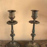 Pair of decorated candlesticks