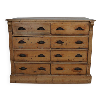 Meuble d'atelier ancien en pin allemand, début du XXe siècle