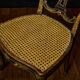 Antique black and gold lacquered chair – Napoleon III style – caned seat