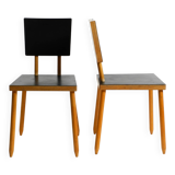 Two rare demountable plywood chairs by Axel Kufus model Stöcke for Atoll