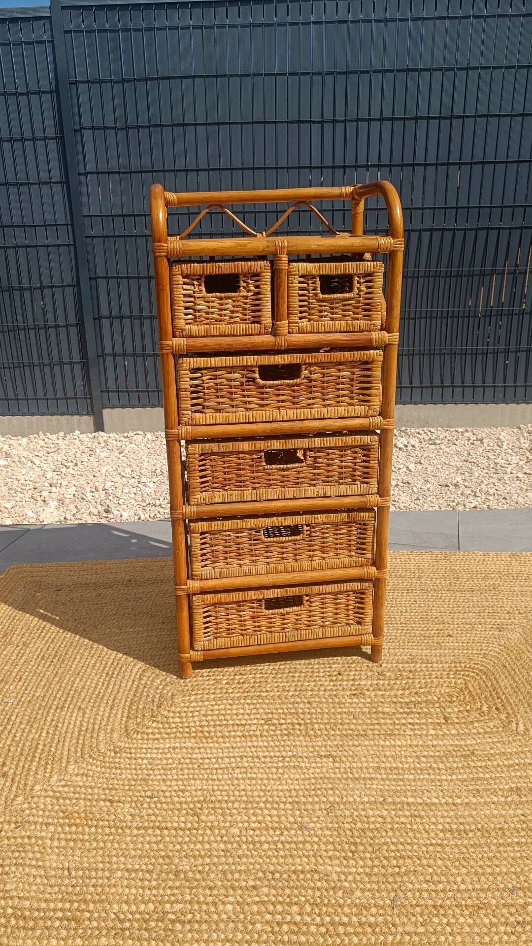Chiffonnier commode en rotin