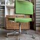 Chaise de bureau en tissu vert et métal chromé