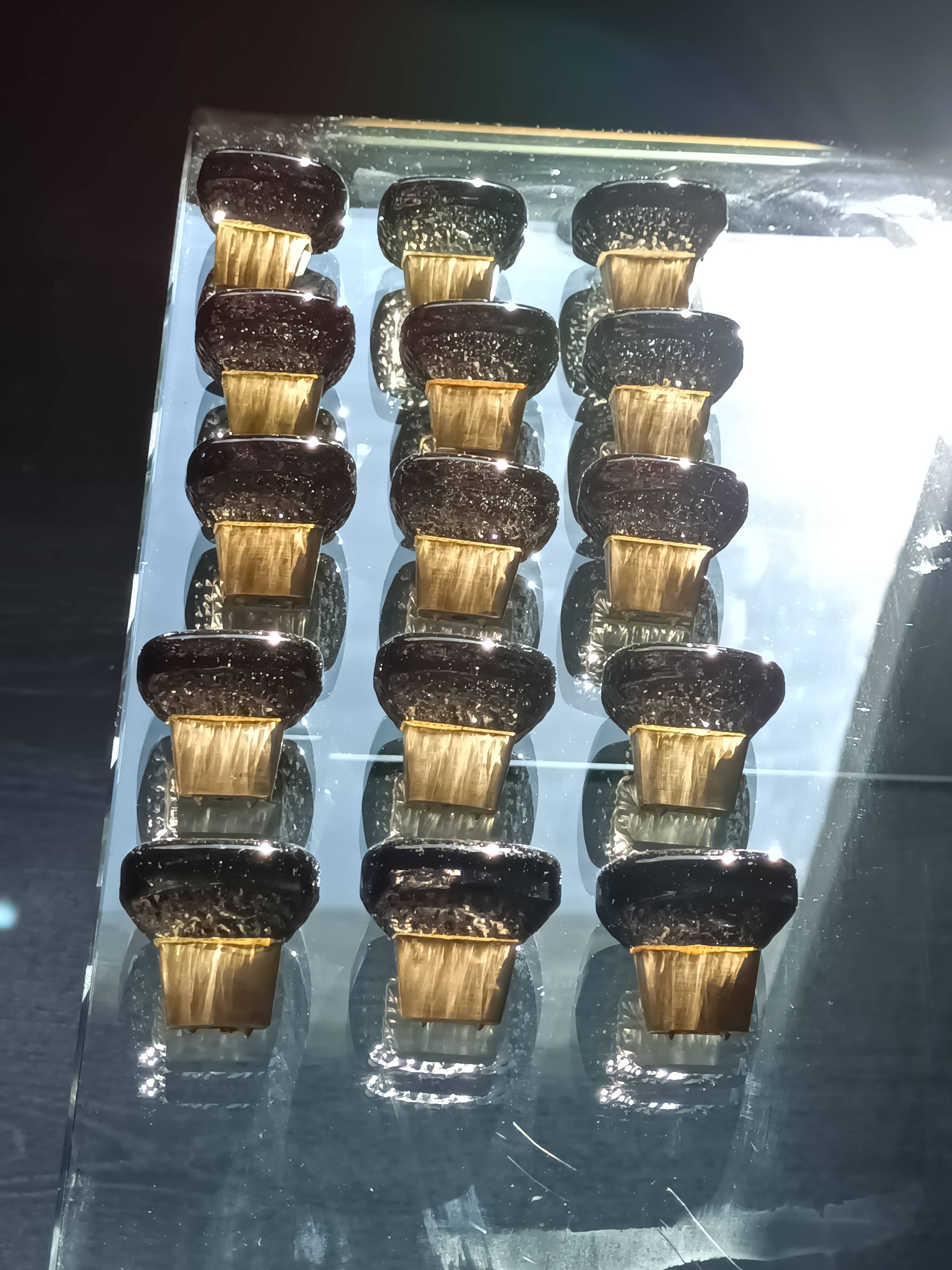 Pressed glass furniture knobs (set of 15)