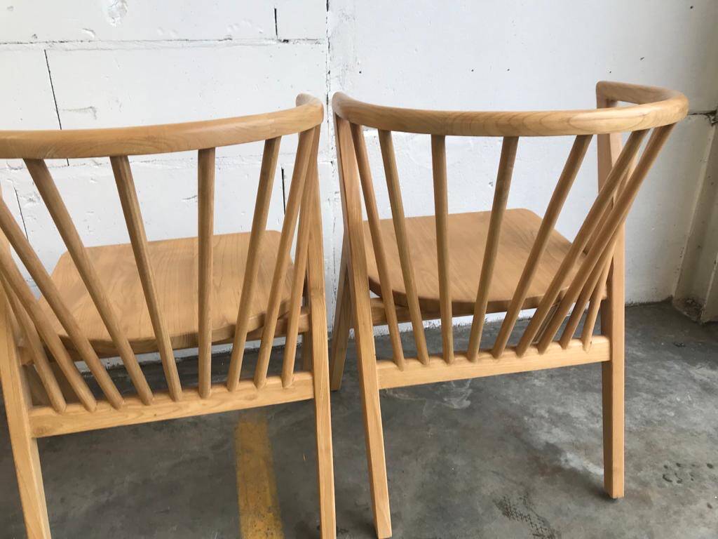 4 V-shaped wooden bistro chairs