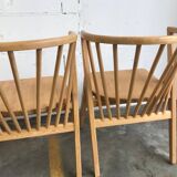 4 V-shaped wooden bistro chairs