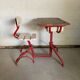 Child's desk in steel and wood from the 1950s.