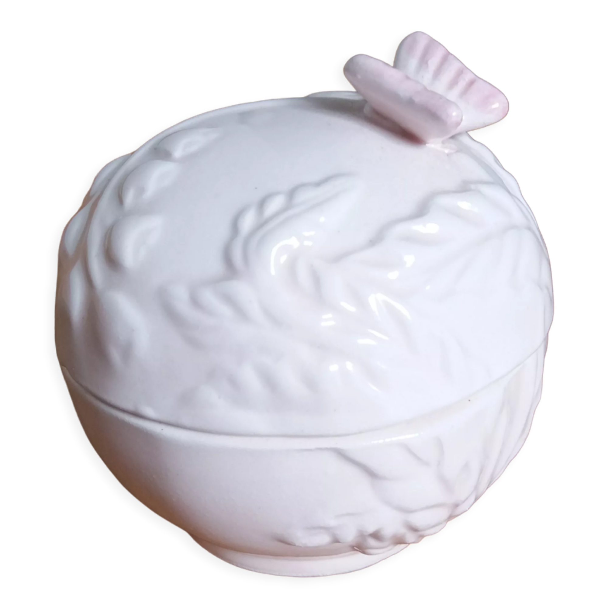 Spherical box in pink ceramic Willemse