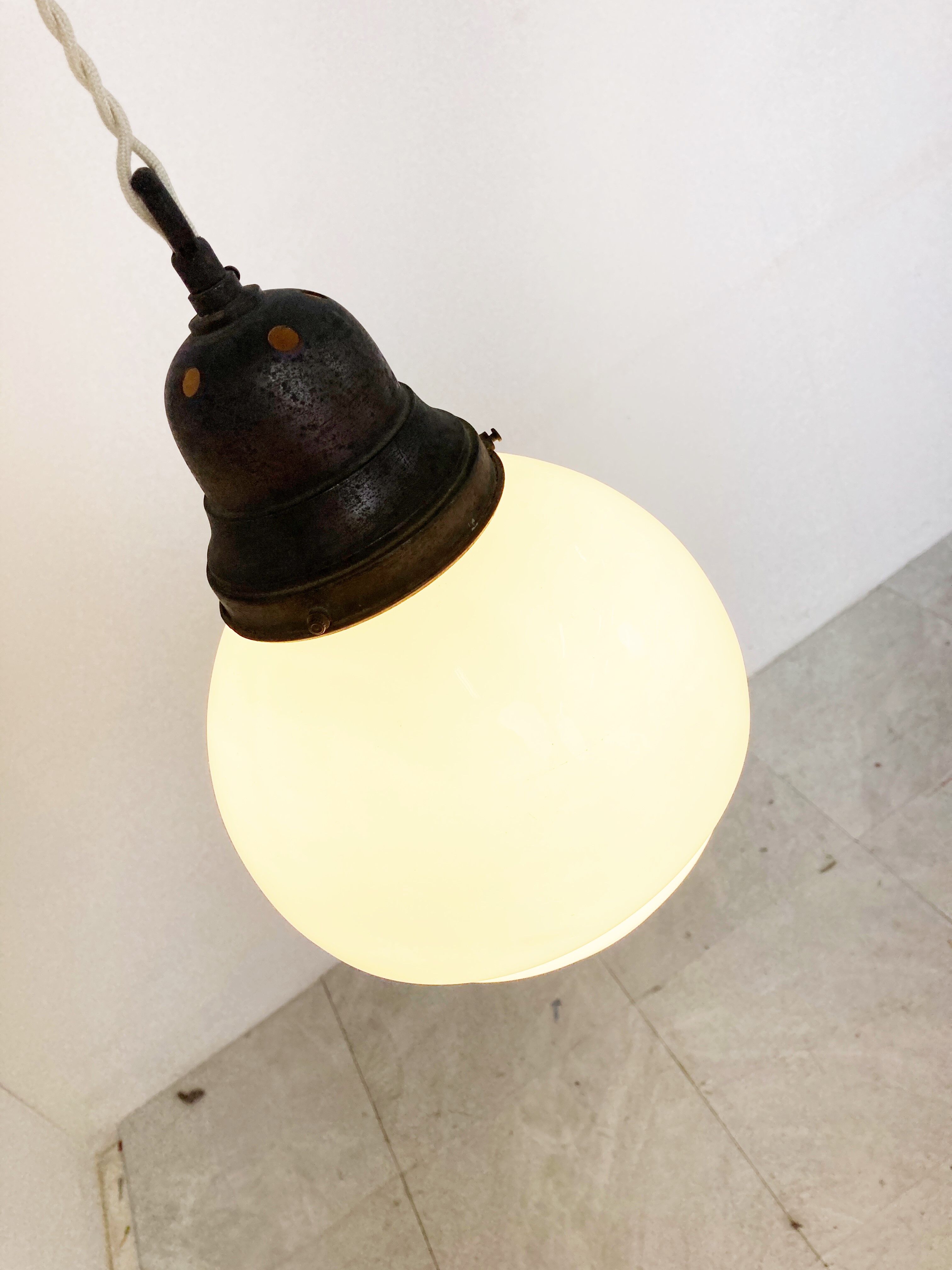 Opaline pendant light 1930s