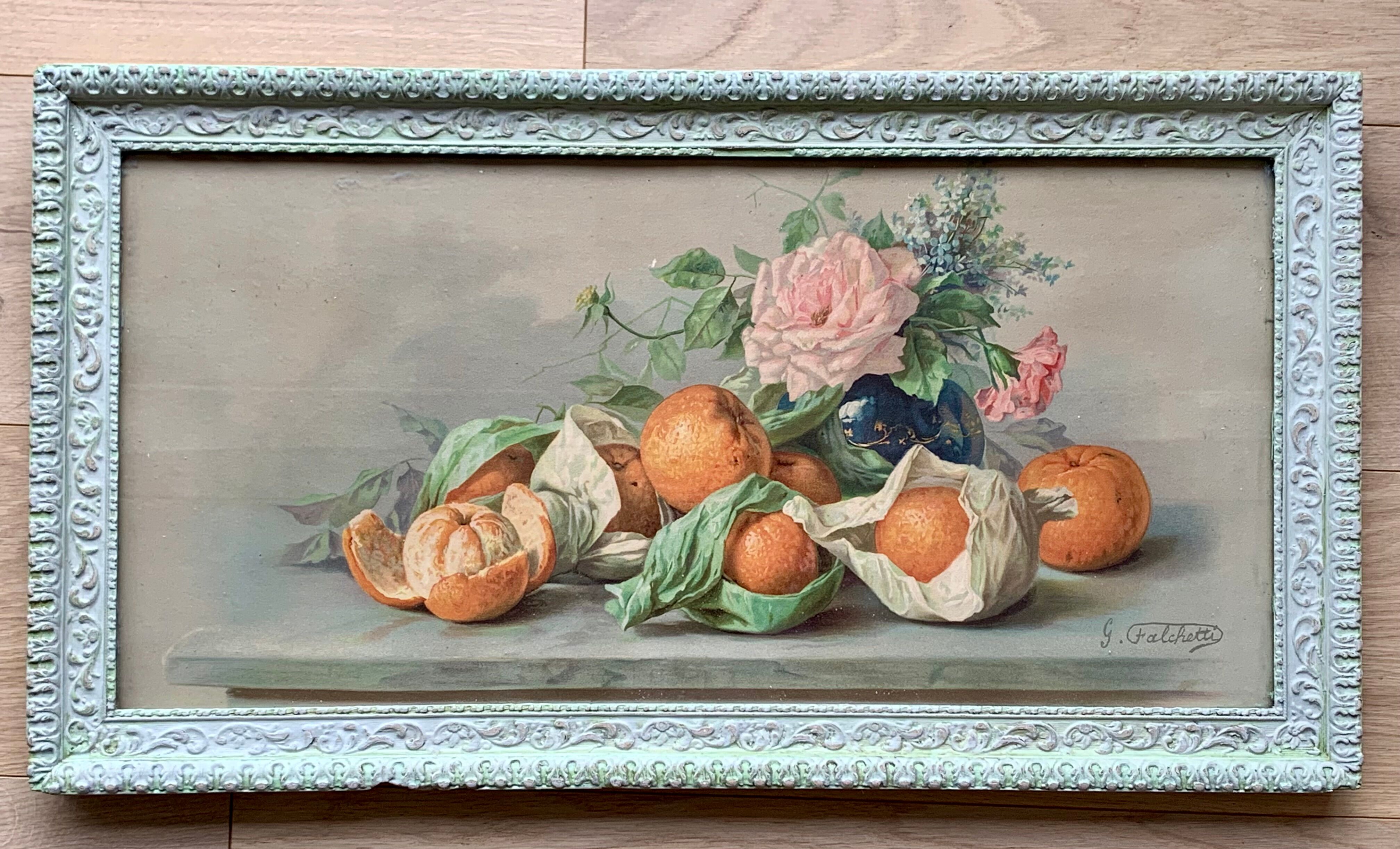 Paire de chromolithographies anciennes natures morte 1930/40
