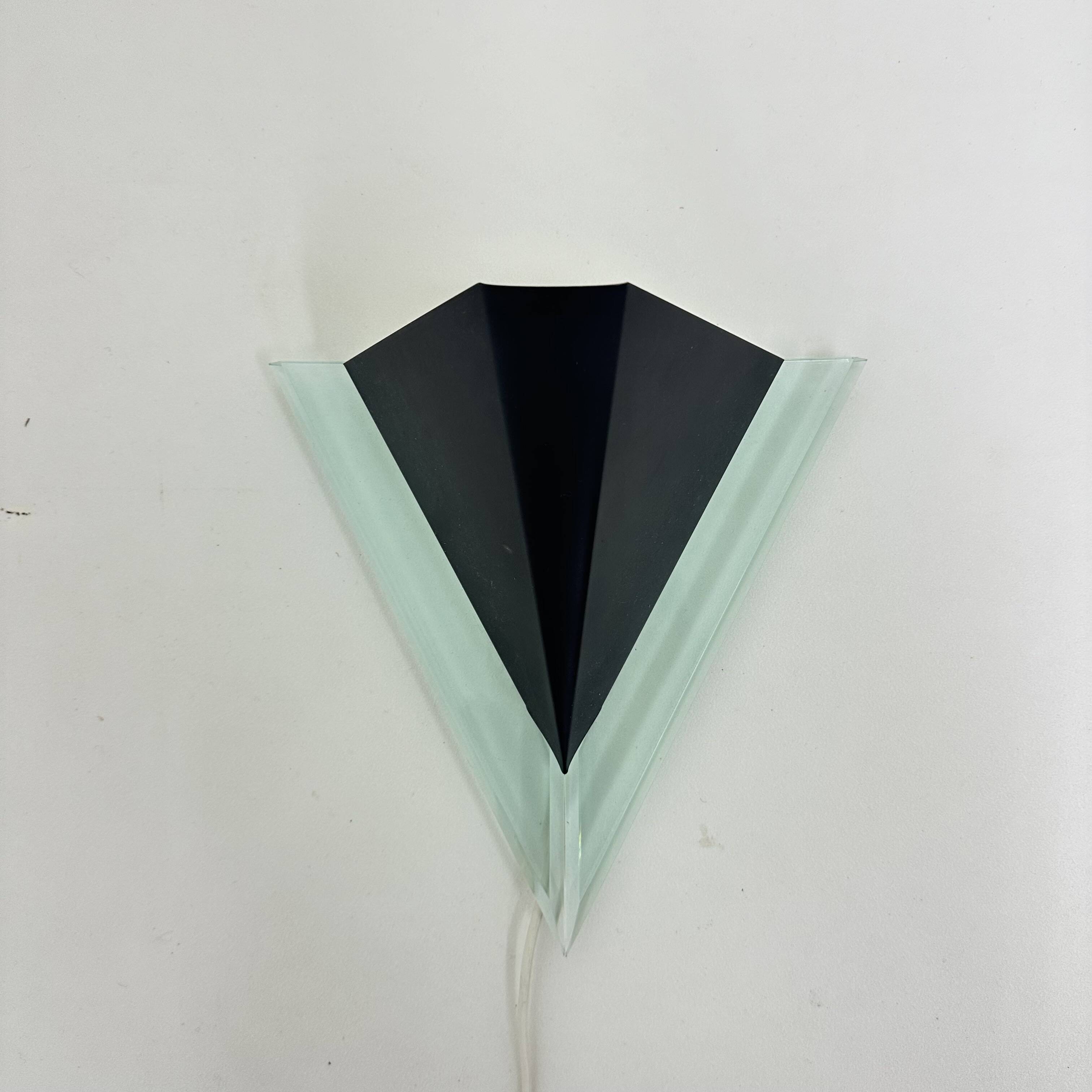 Massive Belgium post modern wall lamp , 1980s