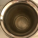 Ancient champagne bucket in silver metal with lion heads