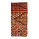 Vintage Turkish Hand-Knotted Wool Cotton Red Kilim Runner Rug 103x220