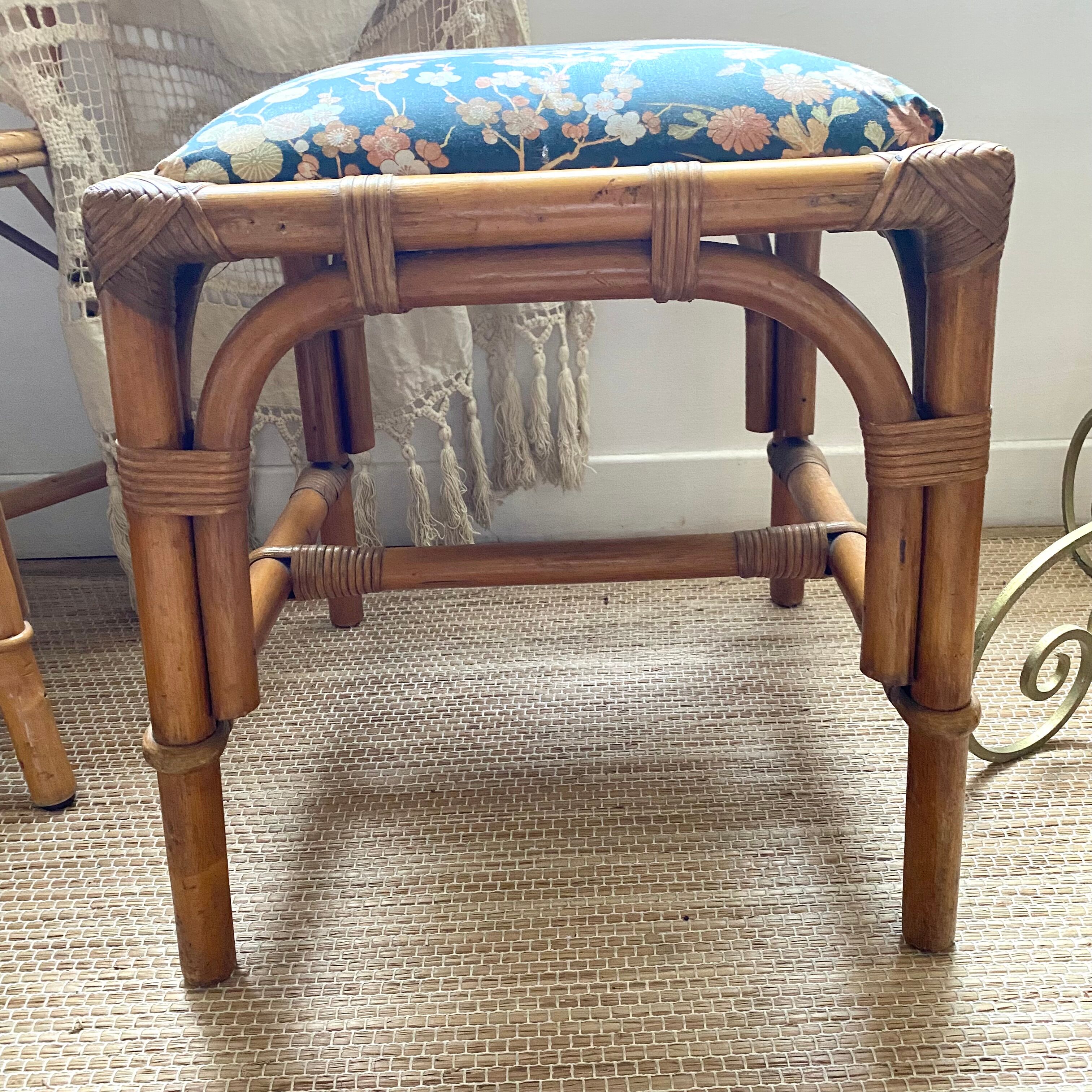 Vintage rattan stool