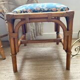 Tabouret en rotin vintage