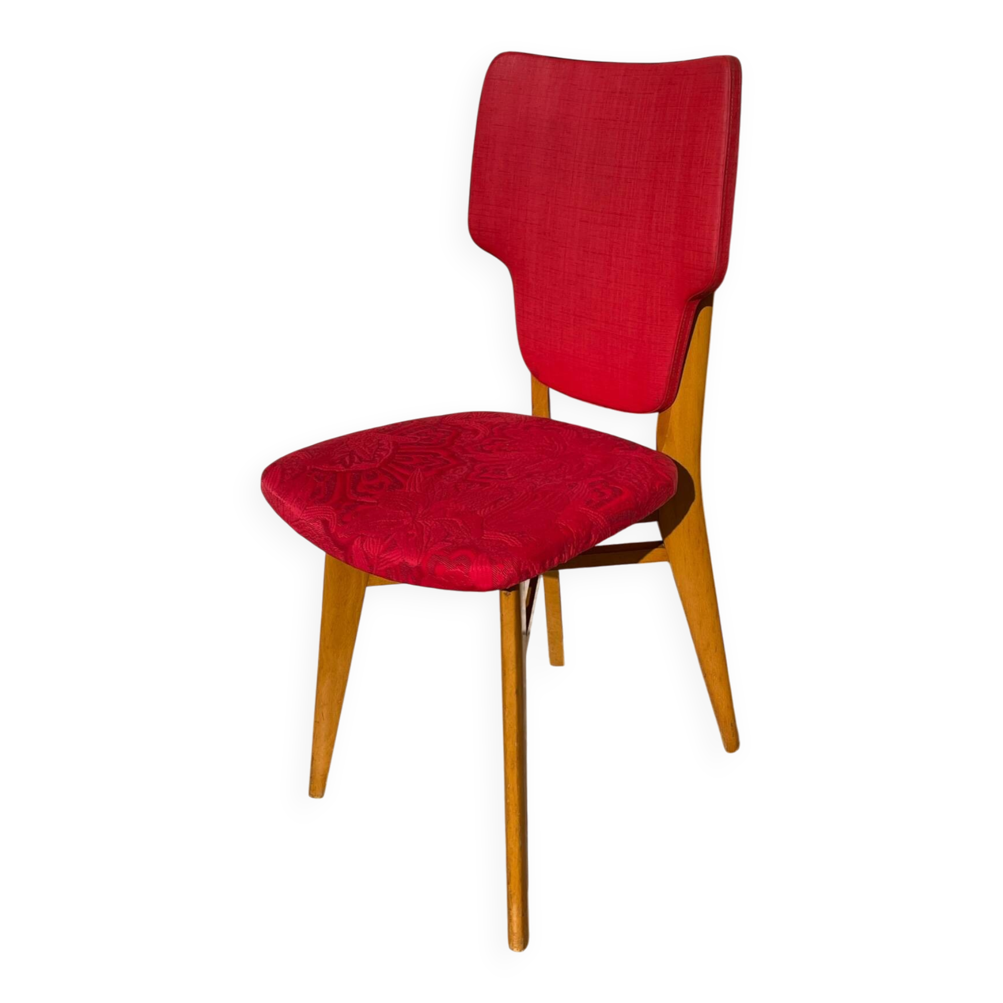 Chaise rétro vintage rouge