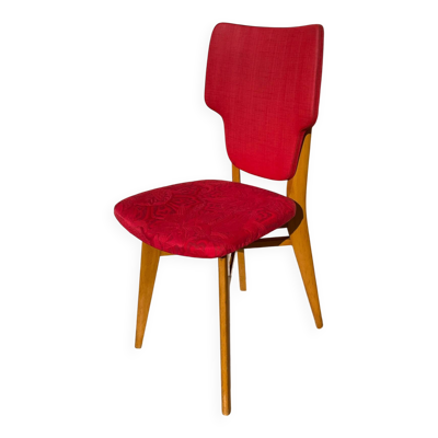 Chaise rétro vintage rouge