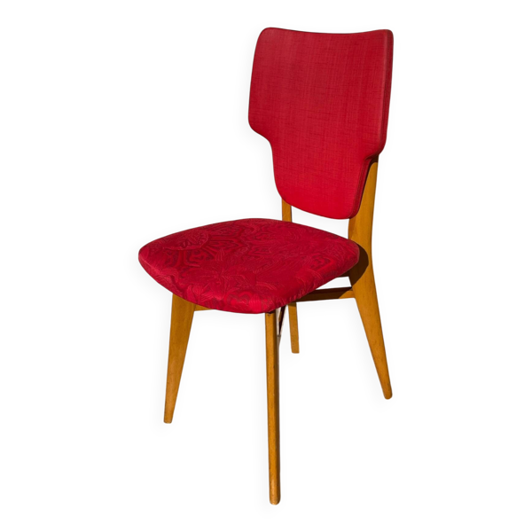 Chaise rétro vintage rouge