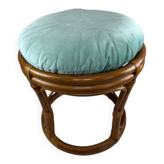 Vintage rattan pouf