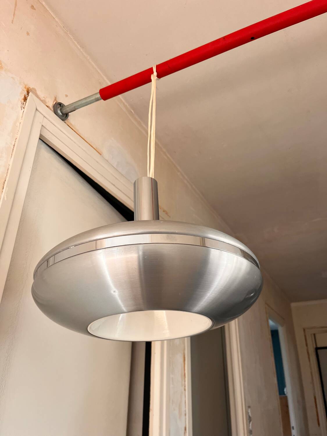 Superbe Lampe Suspension Design Vintage OVNI - Style Space Age/Mid-Cen