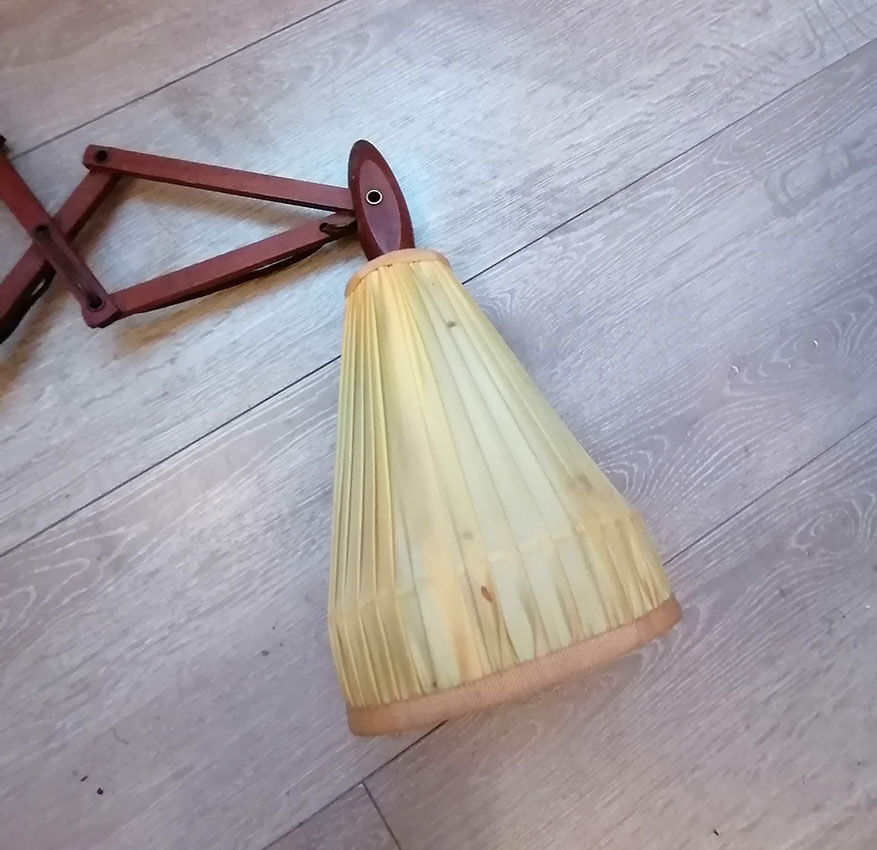 Flexible Scandinavian accordion wall lamp, 1960