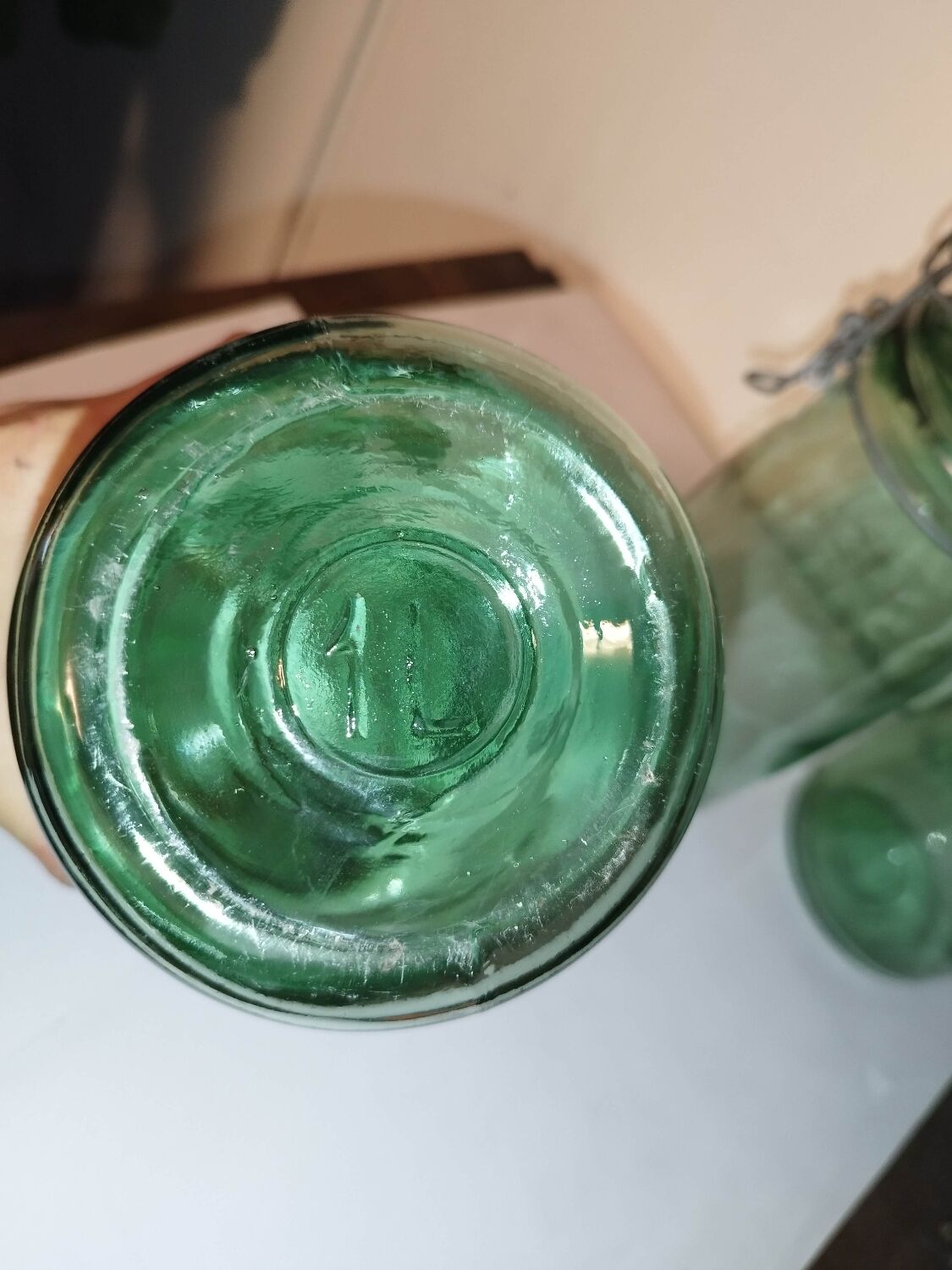 Lot 3 ideal green glass jars